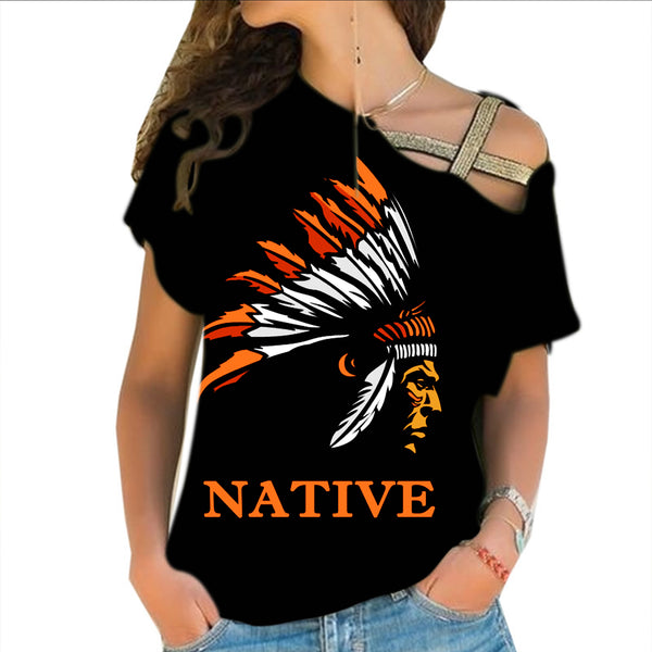Chief Native American Cross Shoulder Shirt - Image 2
