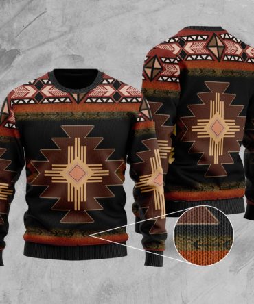 Southwest Brown Symbol Men Native American Sweater