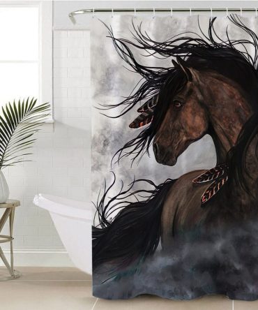 Brown Horse Native American Shower Curtain