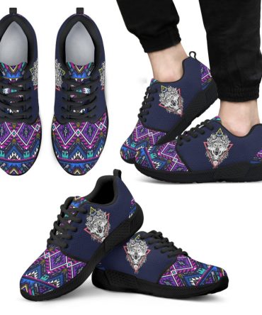 Wolf & Pattern Native Men's Athletic Sneakers