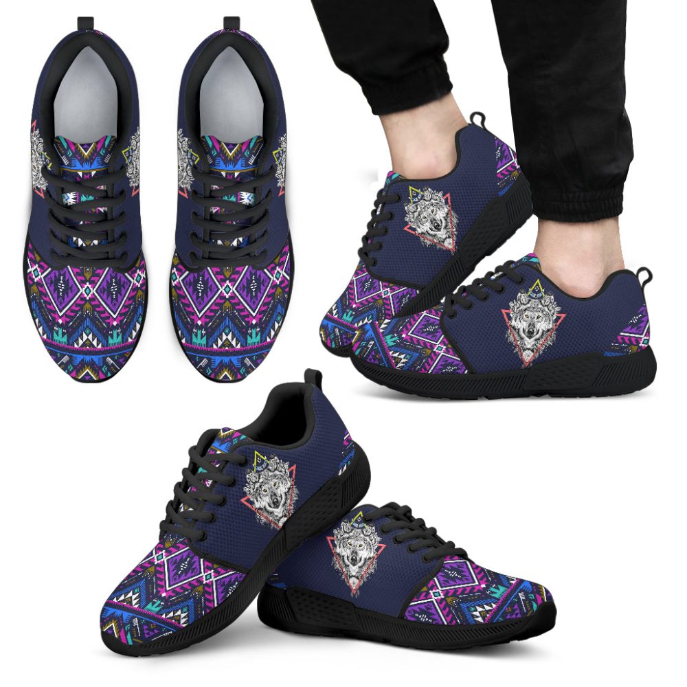 Wolf & Pattern Native Men's Athletic Sneakers
