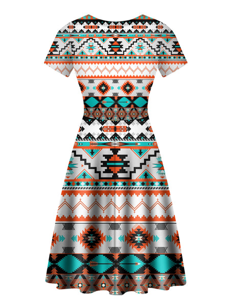 Native Border Design Patterns Neck Dress - Image 3