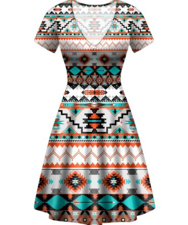 Native Border Design Patterns Neck Dress