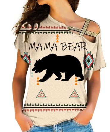 Mama Bear Native Symbol Native American Cross Shoulder Shirt