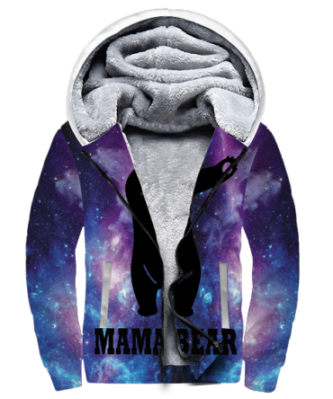 Mama Bear Dab Galaxy 3D Fleece Hoodie