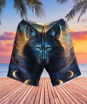 Wolf Galaxy Hawaiian Shorts