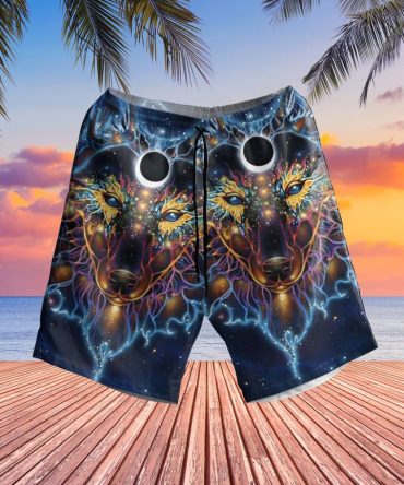 Wolf Galaxy Hawaiian Shorts
