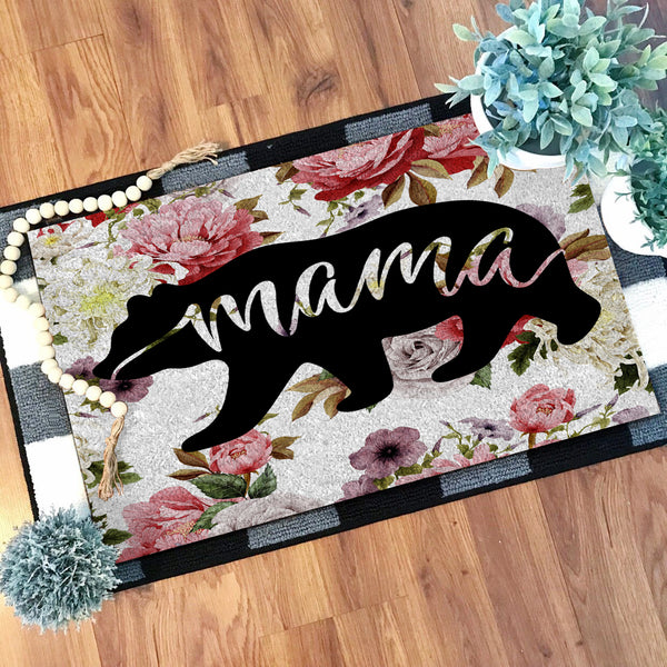 Mama Bear Flower Rose Native Doormat - Image 2
