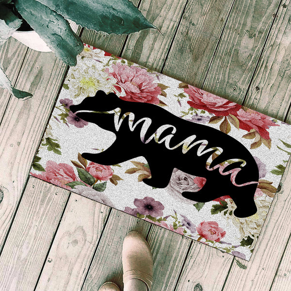 Mama Bear Flower Rose Native Doormat - Image 3