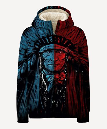 Color Chief Native American 3D Fleece Hoodie