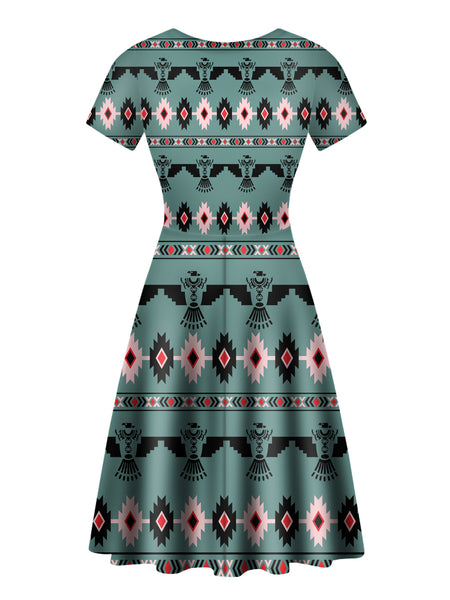 Blue Thunderbird Neck Dress - Image 3