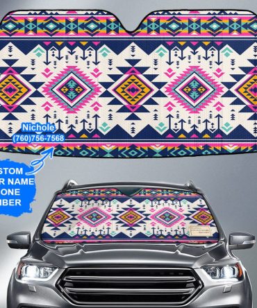 Pattern Native American Custom Name Auto Sun Shades