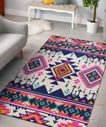 Pink Pattern Native American Area Rug