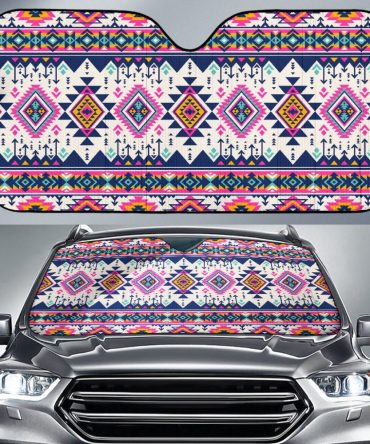 Pink Pattern Native American Auto Sun Shades