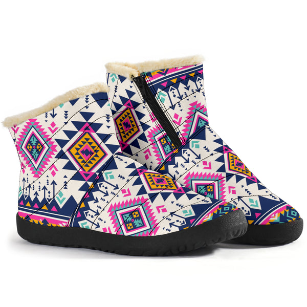 Pink Pattern Native American Cozy Winter Boots - Image 3