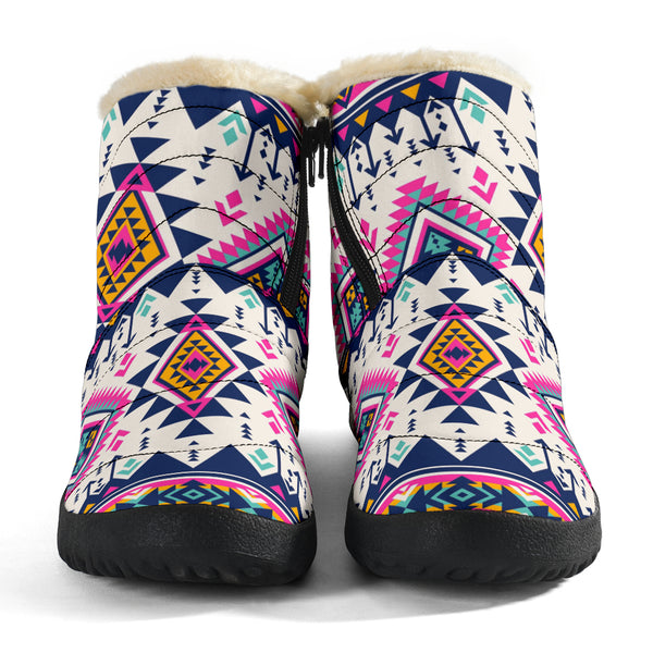 Pink Pattern Native American Cozy Winter Boots - Image 4