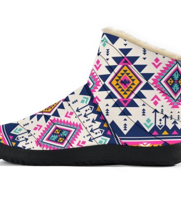 Pink Pattern Native American Cozy Winter Boots