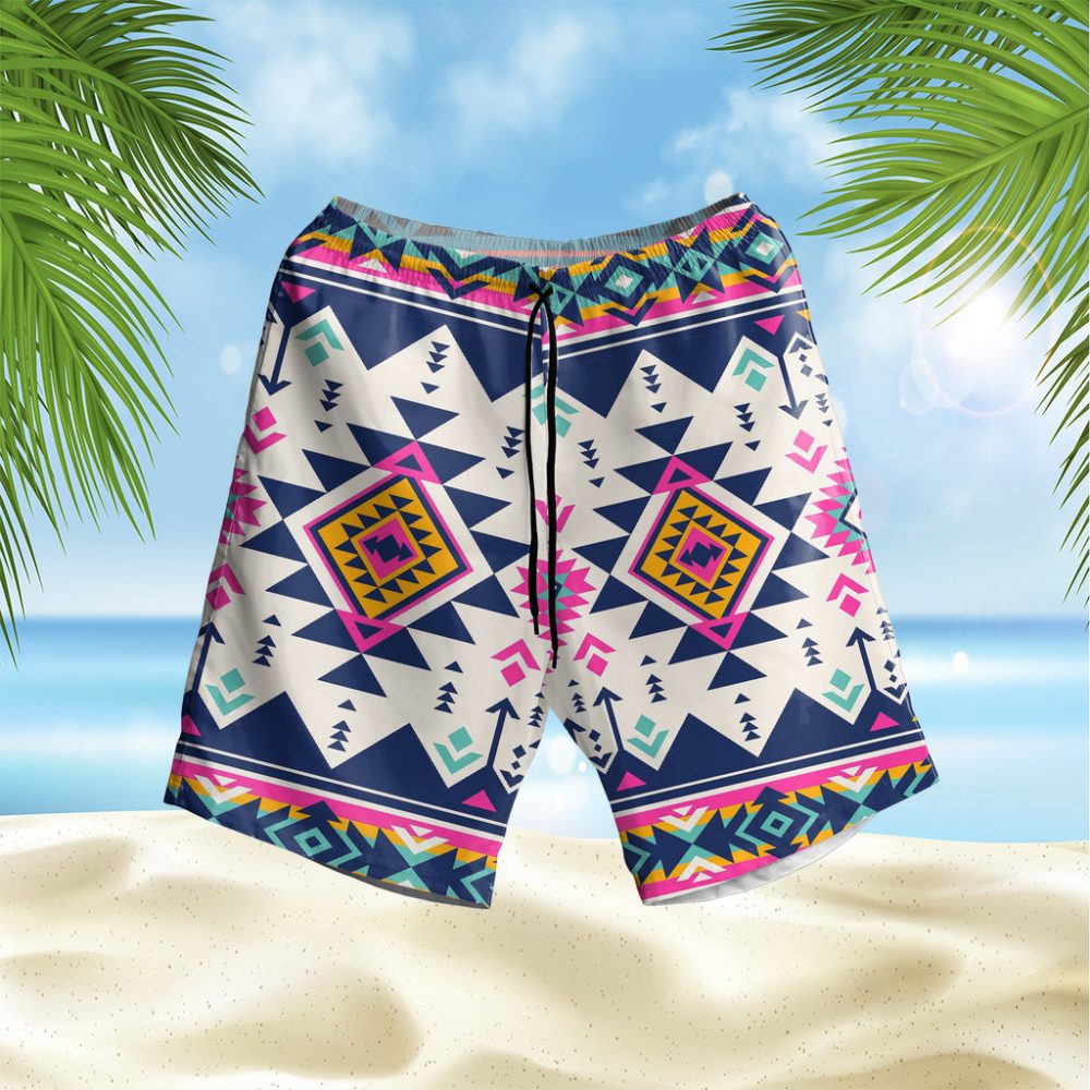 Pink Pattern Native American Hawaiian Shorts