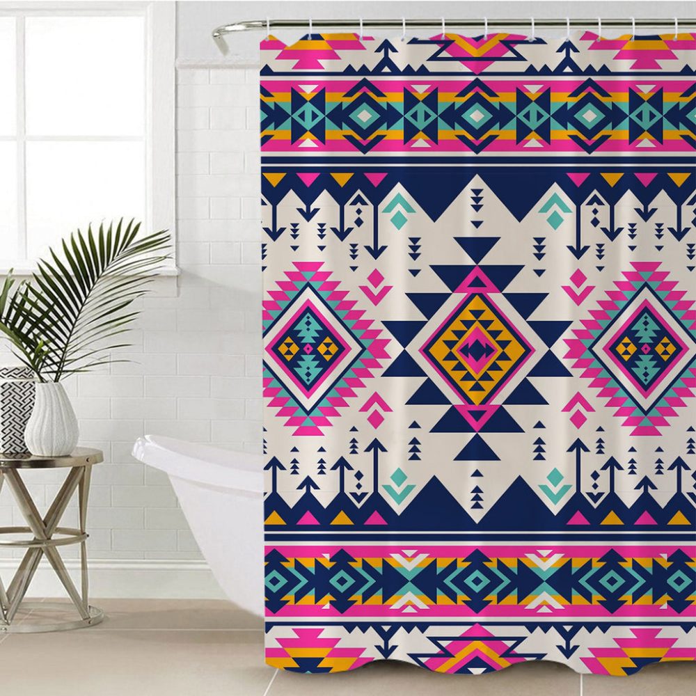 Pink Pattern Native American Shower Curtain