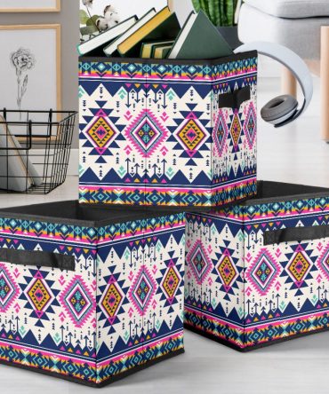 Pink Pattern Storage Cube