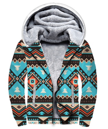 Line Shapes Ethnic Pattern 3D Fleece Hoodie