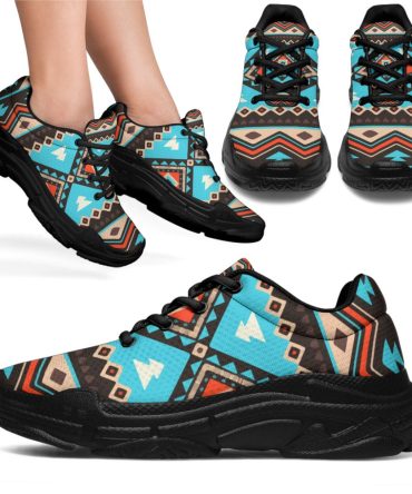 Line Shapes Ethnic Pattern Chunky Sneakers