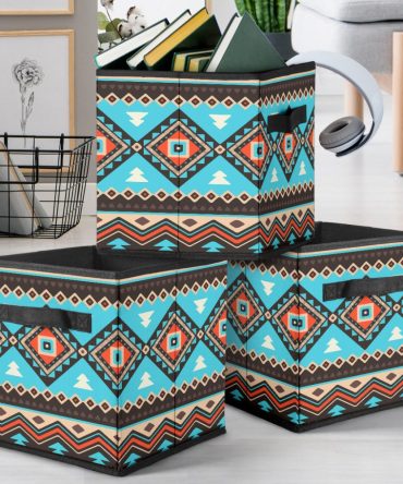 Line Shapes Ethnic Pattern Storage Cube