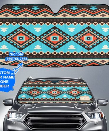 Pattern Native American Custom Name Auto Sun Shades