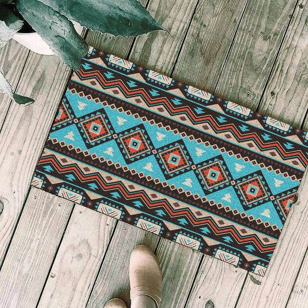 Tribal Line Shapes Ethnic Pattern Doormat - Image 2