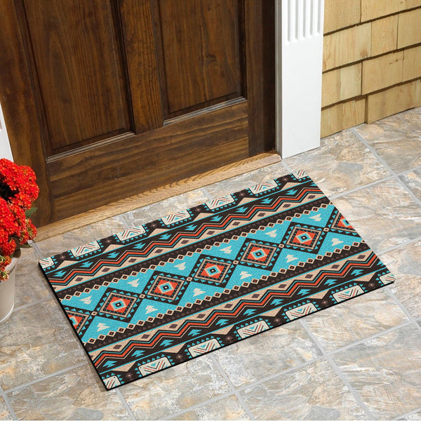 Tribal Line Shapes Ethnic Pattern Doormat - Image 4