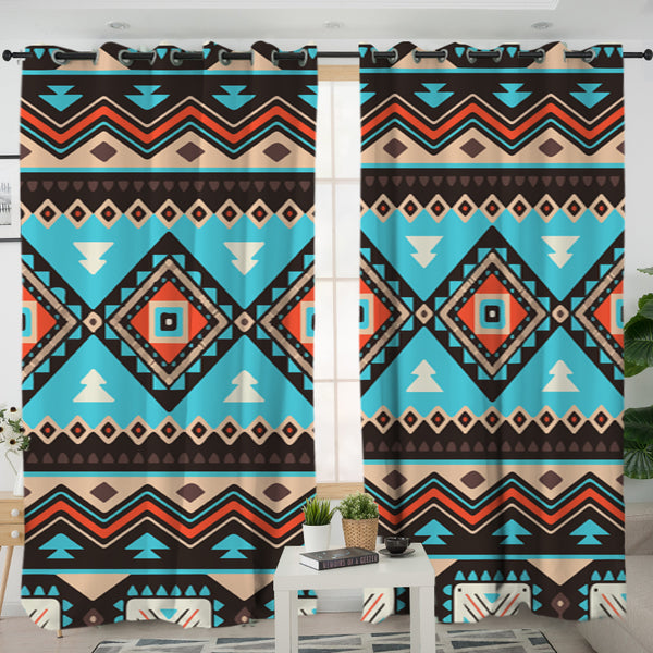 Tribal Line Shapes Ethnic Pattern Living Room Curtain - Image 3