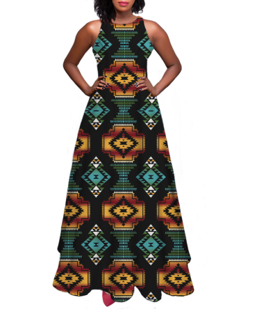 Pattern Native Sleeveless A-line skirt
