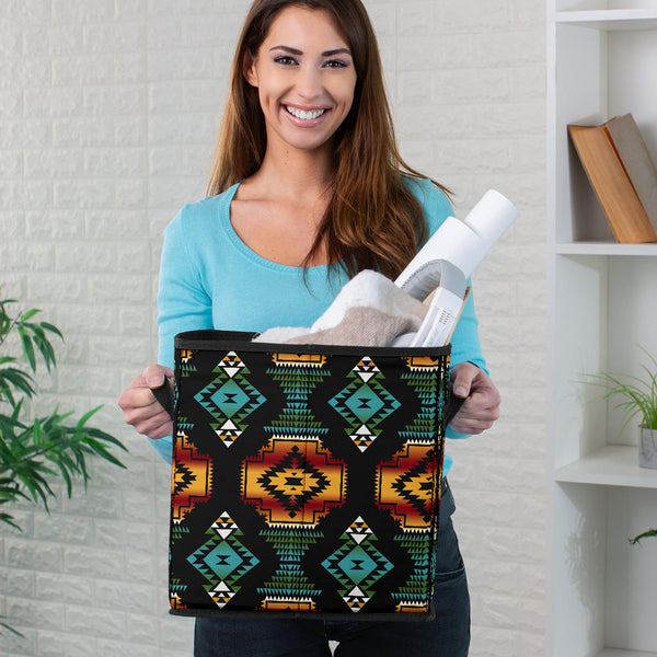 Patterns Black Red Storage Cube - Image 3