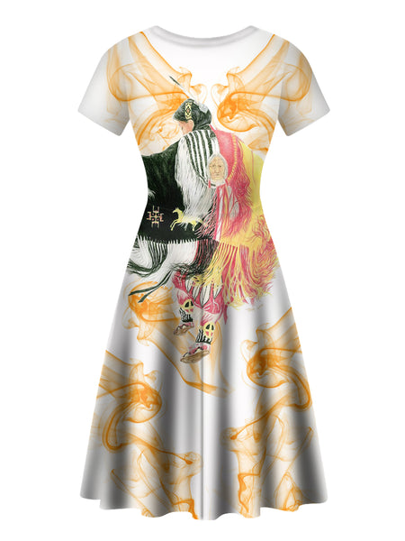 Pow Wow Dancer V Neck Dress - Image 3