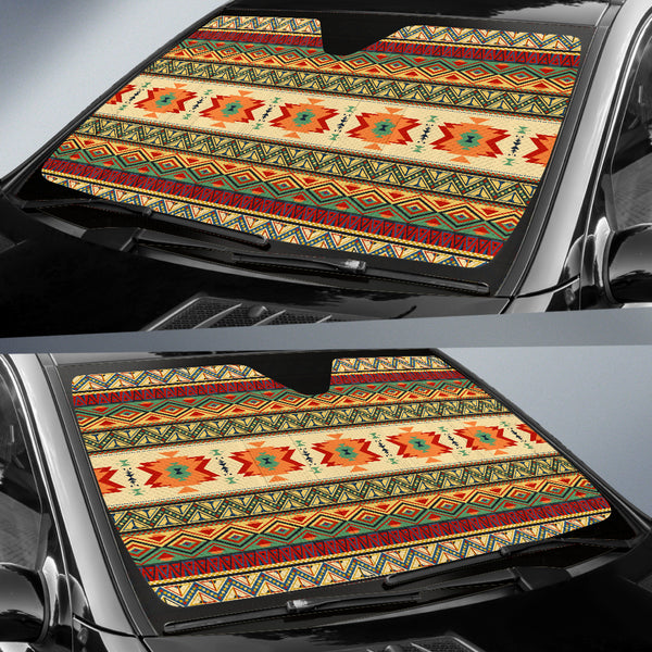 Geometric Pattern Design Native Auto Sun Shades - Image 3