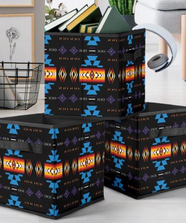Blue Pattern Storage Cube
