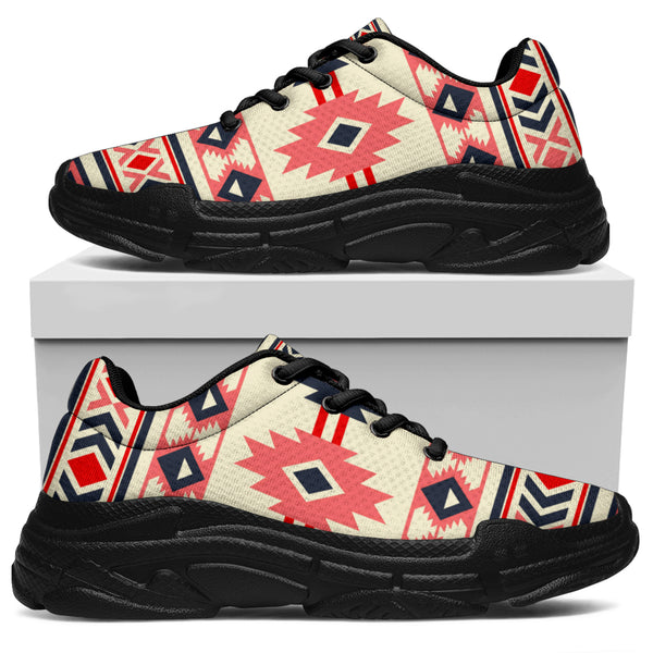 Pink & Navy Pattern Chunky Sneakers - Image 3