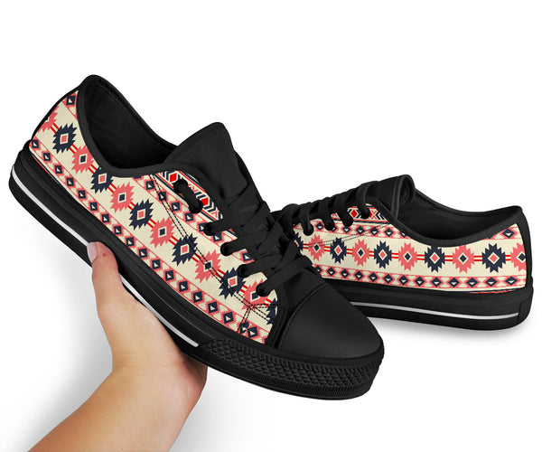 Pink & Navy Pattern Native No-Box Low Top Shoes Black - Image 4