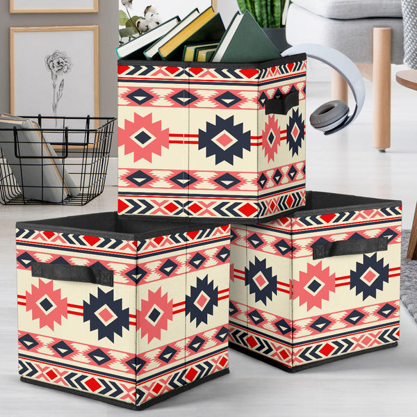 Pink & Navy Pattern Storage Cube - Image 2