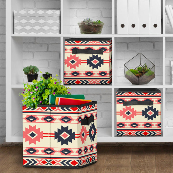 Pink & Navy Pattern Storage Cube - Image 4