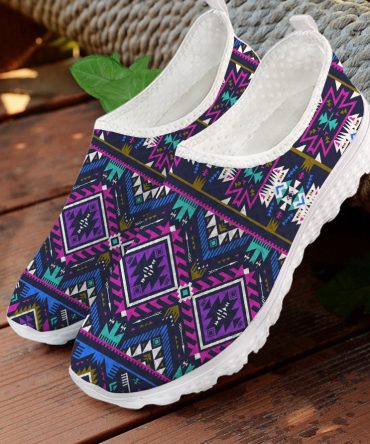 Navy Pattern Native Mesh Shoes
