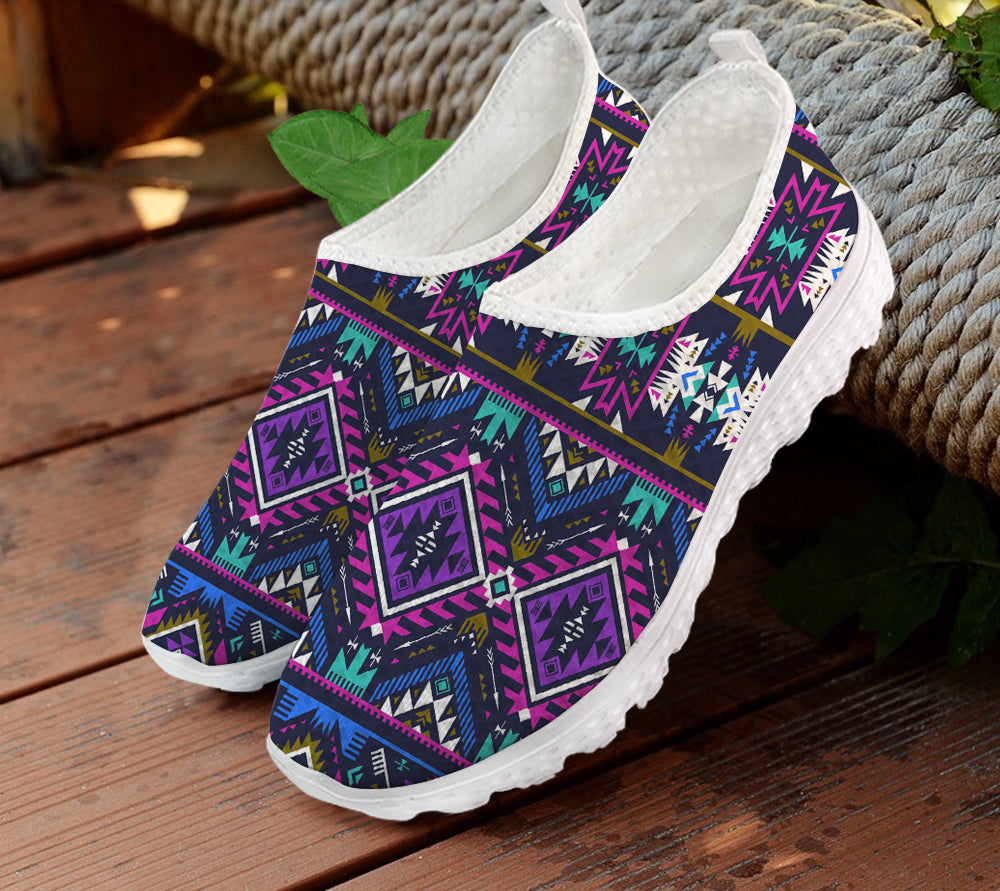 Navy Pattern Native Mesh Shoes