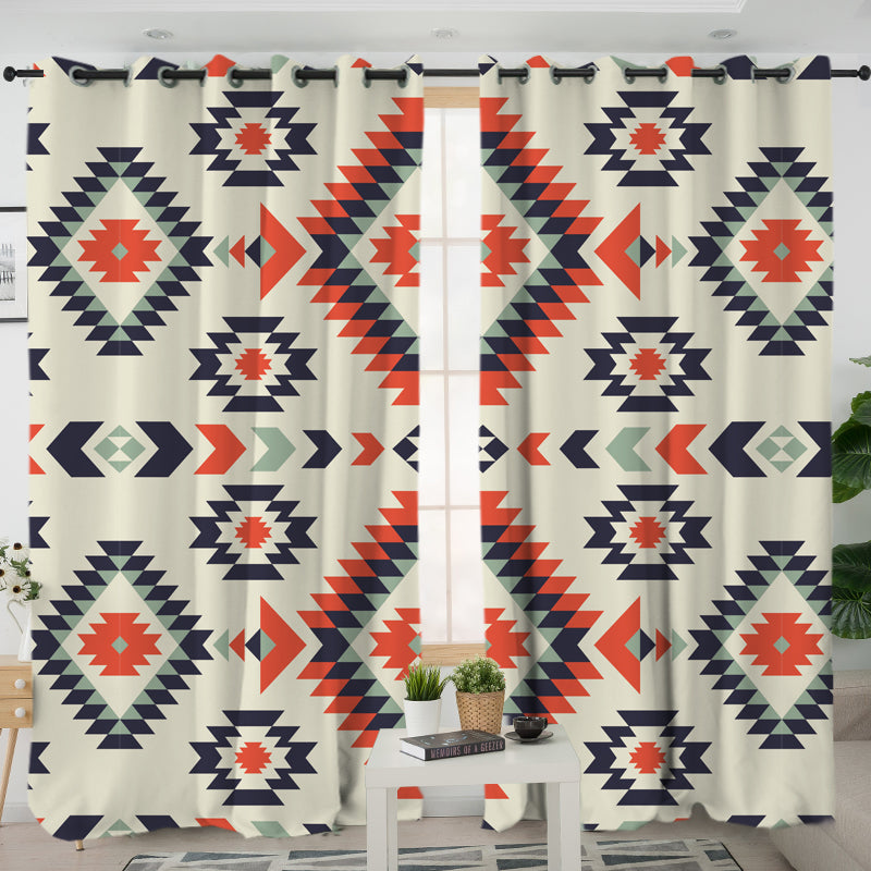 Pink Geometric Pattern Living Room Curtain