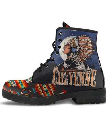 Chief Black Pattern Native Leather Boots