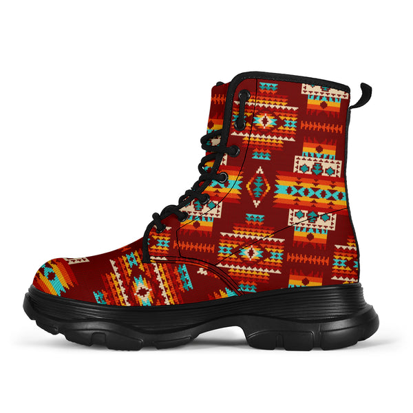 Red Pattern Native Chunky Boot - Image 2