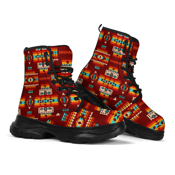 Red Pattern Native Chunky Boot - Image 3