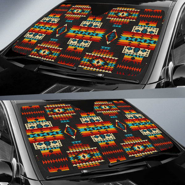 Black Pattern Native Auto Sun Shades - Image 3