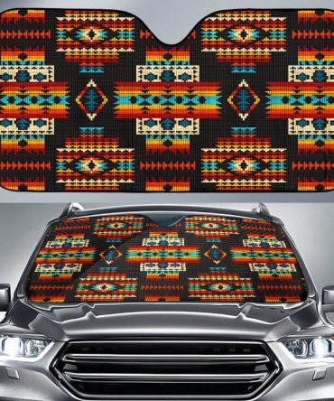 Black Pattern Native Auto Sun Shades