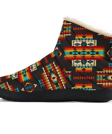 Black Pattern Native Cozy Winter Boots