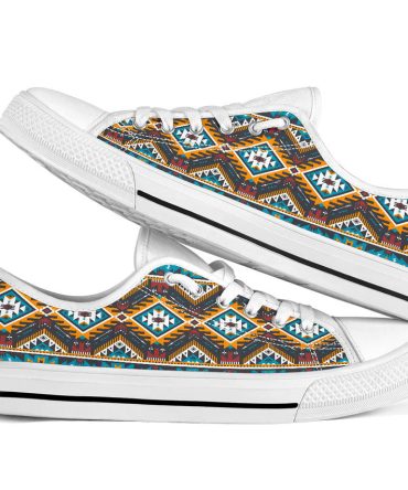 Yellow Aztec Geometric Low Top Shoe